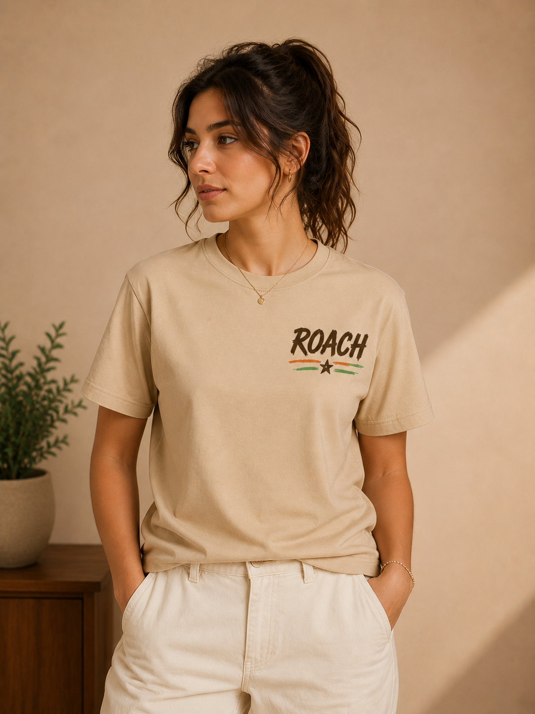 Clean Beige Essential Heavyweight Tee
